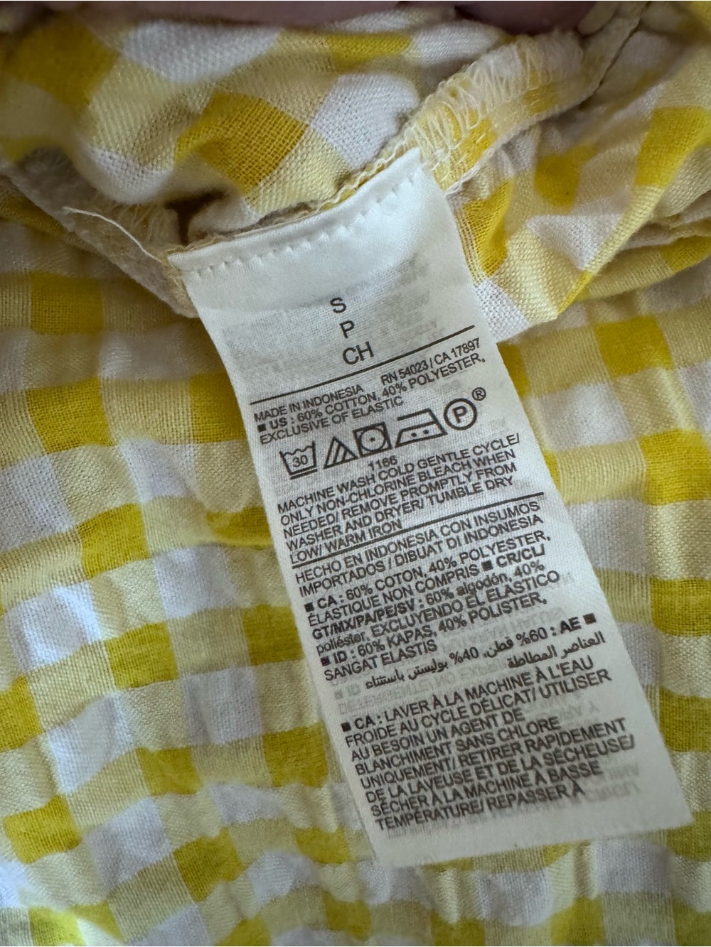 Old Navy Yellow Gingham Puff-Sleeve Mini Dress - Picture 6 of 6